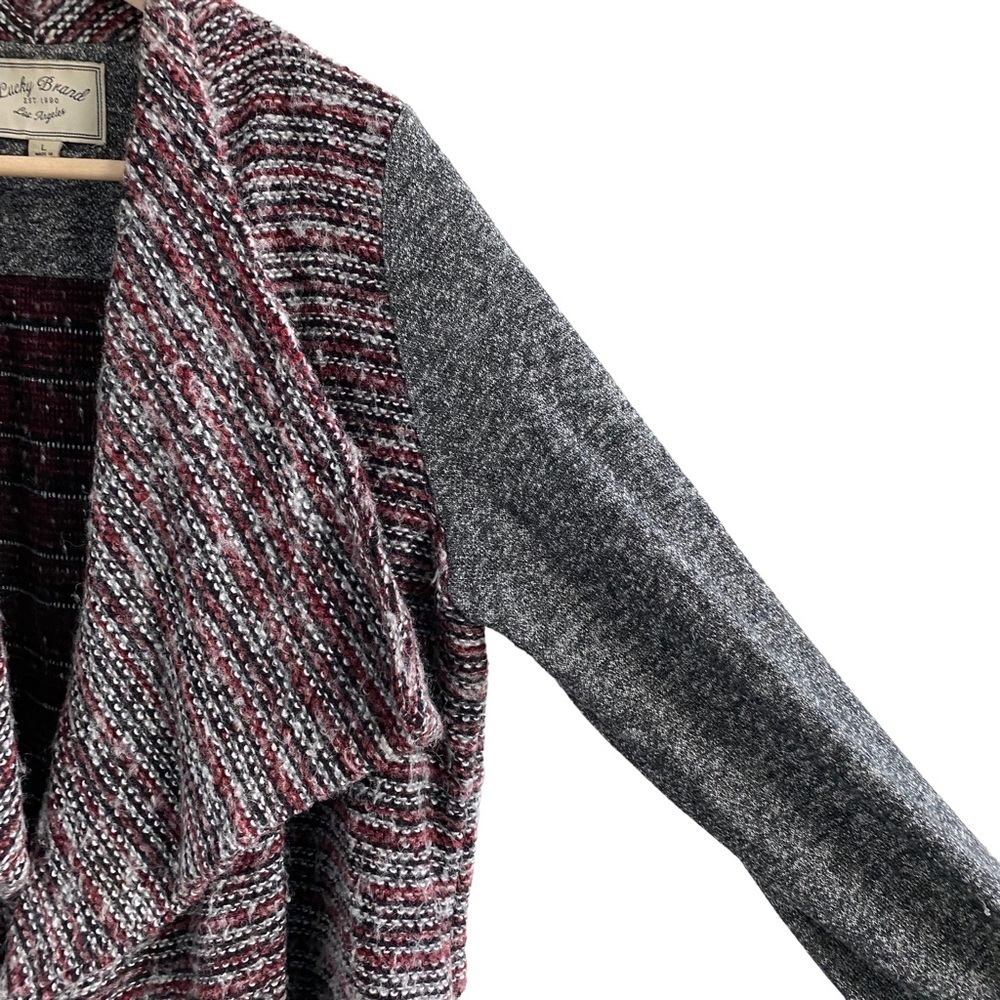 LUCKY Brand Waterfall Cardigan Chunky Knit Open Drape Sweater Wool Blend Cozy - Picture 5 of 14